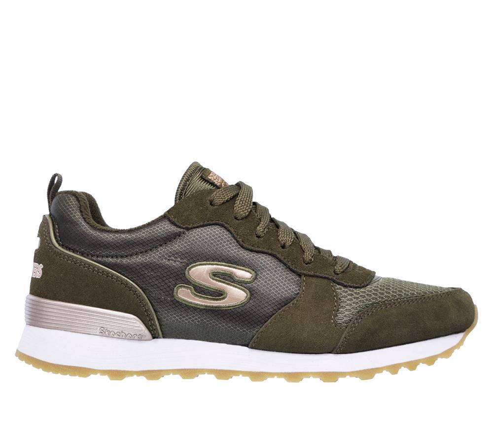 Women Skechers OG 85 - Goldn Gurl Flat Shoes Olive  USA |  0864-OTHUD
