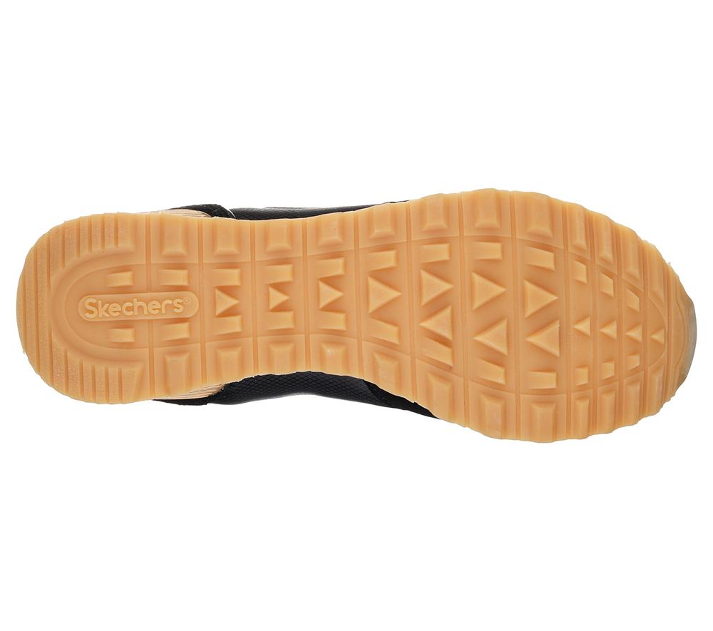 Women Skechers OG 85 - Goldn Gurl Flat Shoes Black  USA |  8302-LKETX
