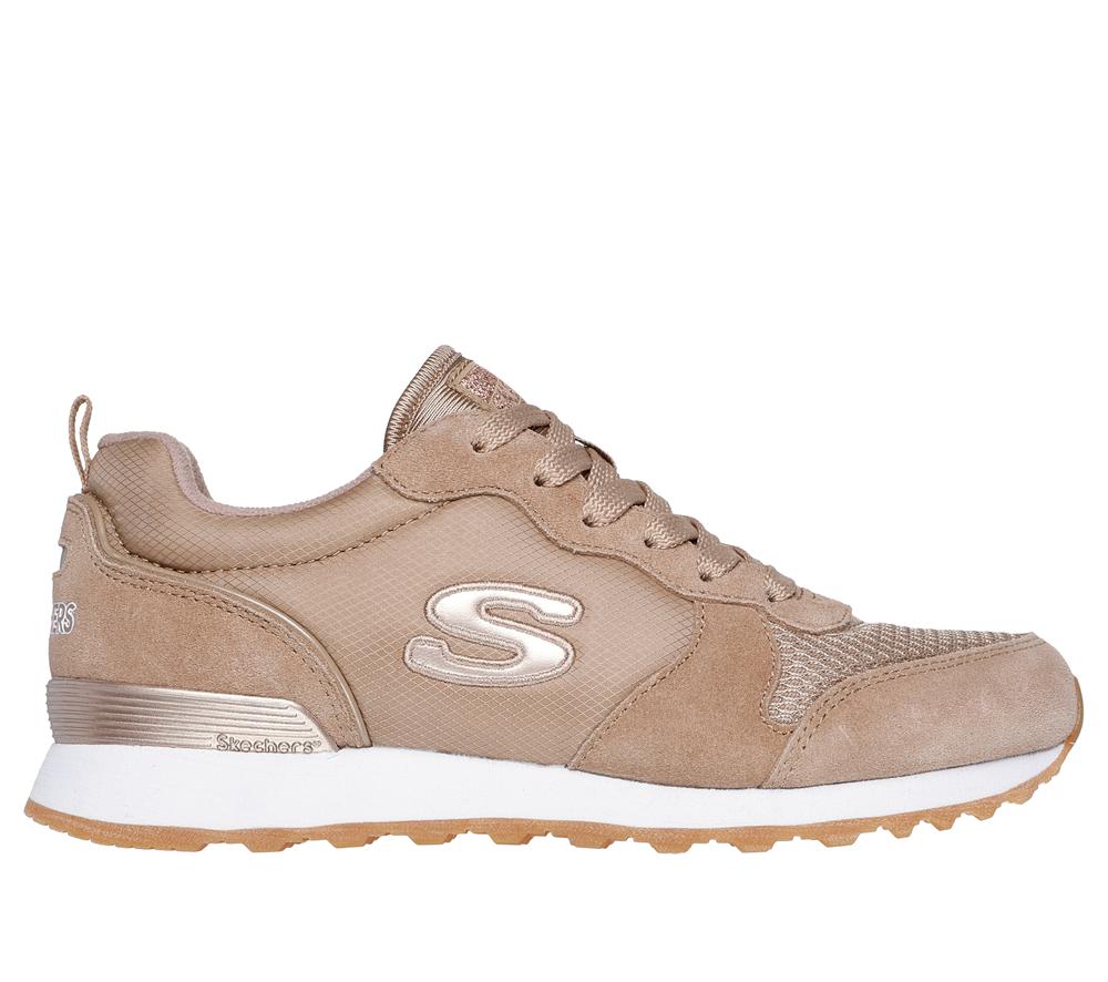 Women Skechers OG 85 - Goldn Gurl Sneakers Tan Grey  USA |  9230-MNEIZ