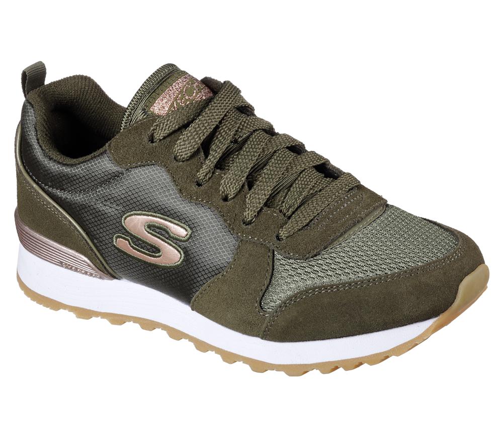 Women Skechers OG 85 - Goldn Gurl Sneakers Olive  USA |  1073-XJDKL
