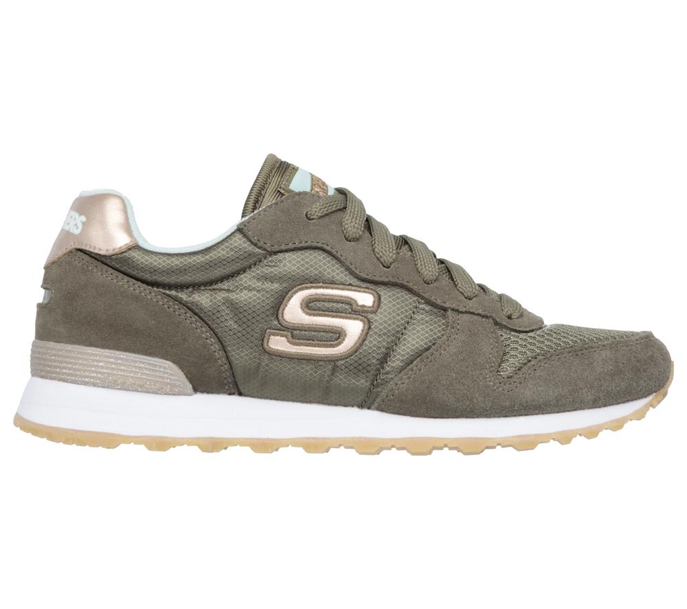 Women Skechers OG 85 - Goldn Gurl Sneakers Olive  USA |  1073-XJDKL