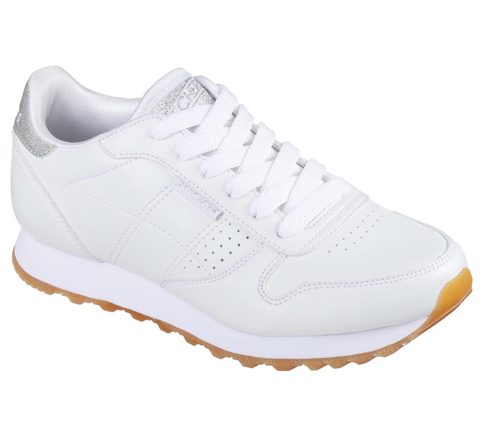Women Skechers OG 85 - Old School Cool Lace Up Shoes White  USA |  3074-WVGCX