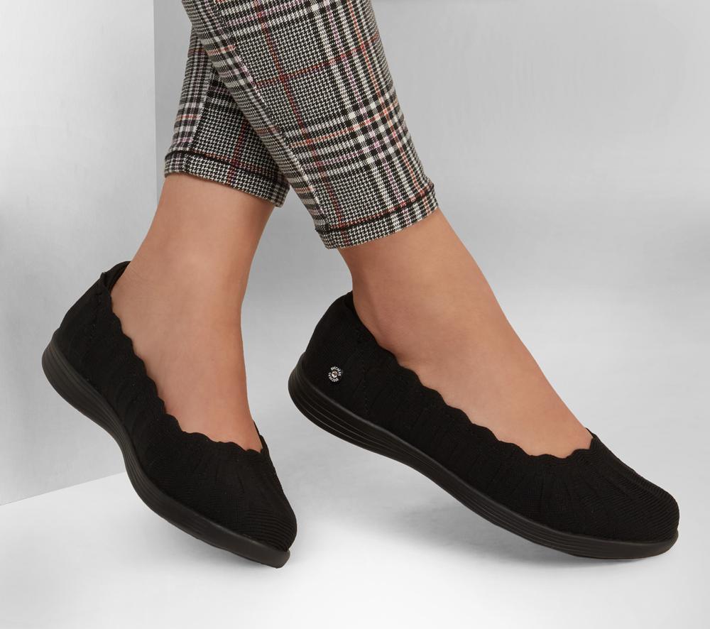 Women Skechers On-the-GO Dreamy - Groovee Gal Flat Shoes Black  USA |  7351-KLHMR