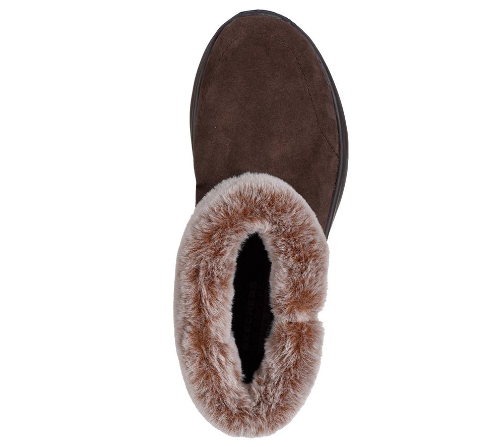 Women Skechers On-the-GO Encore - Snow-Capped Slip On Shoes Chocolate Brown  USA |  3580-DTBNG