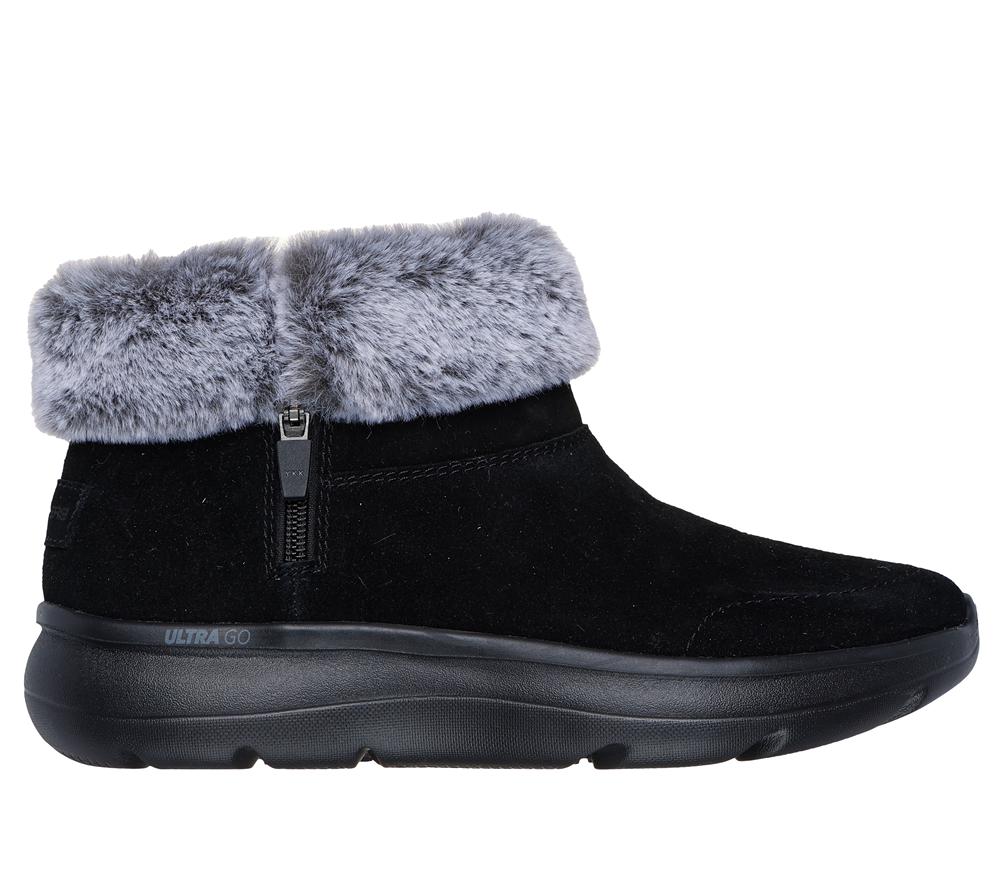 Women Skechers On-the-GO Encore - Snow-Capped Slip On Shoes Black / Grey  USA |  7954-XHYJS