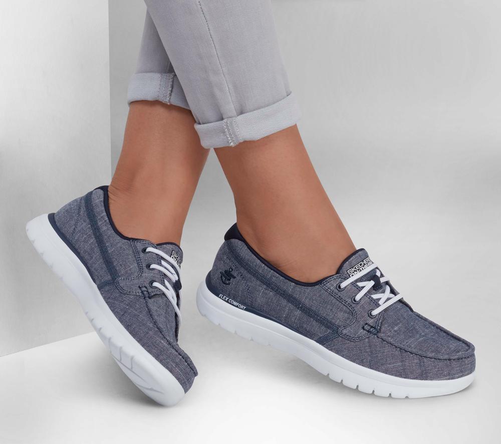 Women Skechers On-the-GO Flex - Ashore Boat Shoes Navy  USA |  3961-JHVCQ