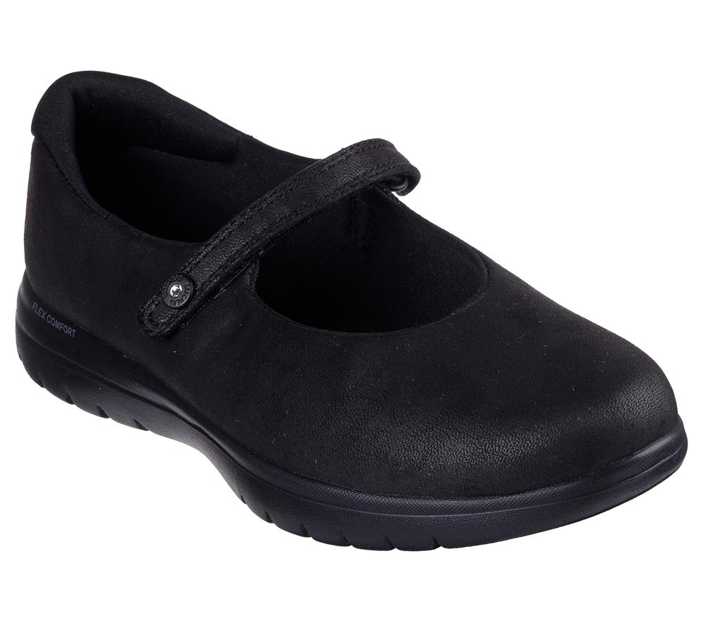 Women Skechers On-the-GO Flex - Whisper Slip On Shoes Black  USA |  6879-CGWHL