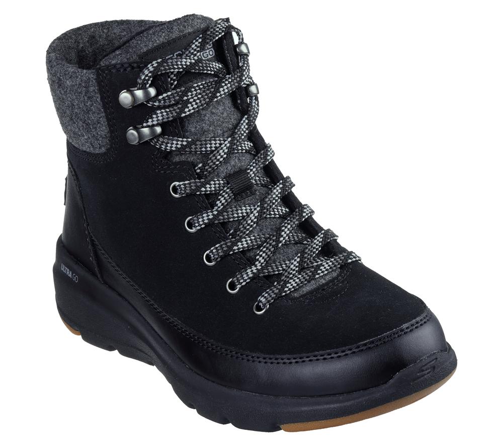 Women Skechers On-the-GO Glacial Ultra - Tahoe Boots Black / Grey  USA |  5162-WIOQA