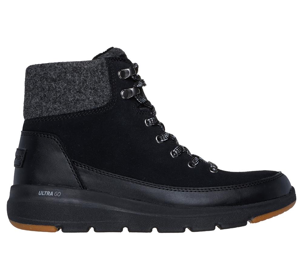 Women Skechers On-the-GO Glacial Ultra - Tahoe Boots Black / Grey  USA |  5162-WIOQA