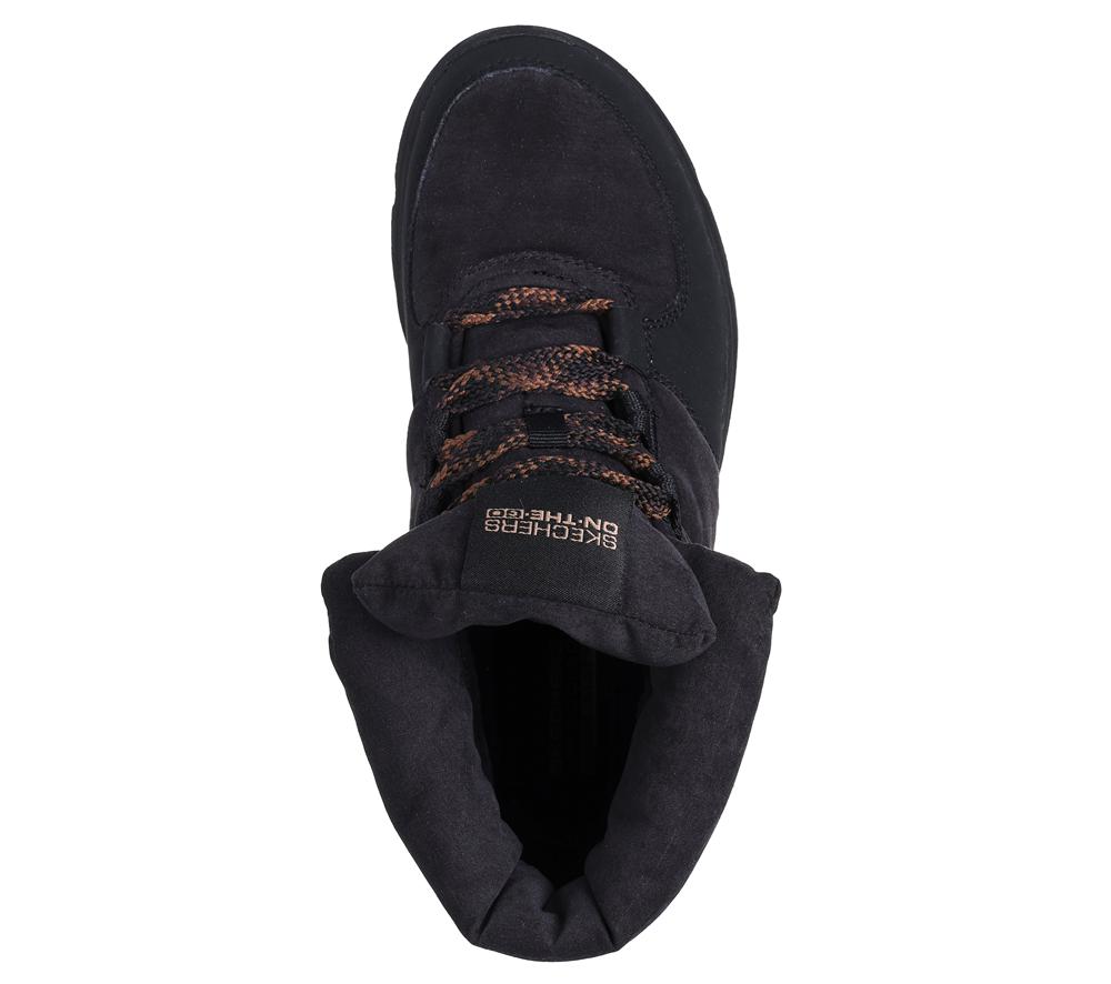 Women Skechers On-the-GO Glacial Ultra - Trend Up Lace Up Shoes Black  USA |  0321-IORVY
