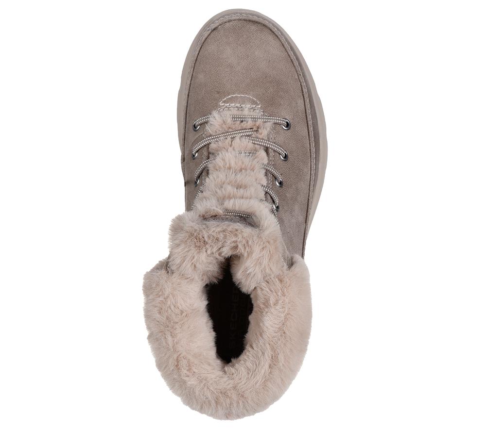 Women Skechers On-the-GO Glacial Ultra - Wonderland Boots Taupe Brown  USA |  7842-NLQIO