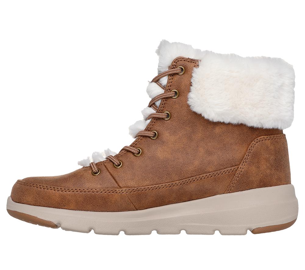Women Skechers On-the-GO Glacial Ultra - Wonderland Boots Chestnut Brown  USA |  6281-RPLZQ