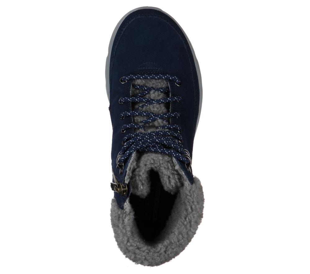 Women Skechers On-the-GO Glacial Ultra - Woodlands Boots Navy / Gray  USA |  9184-FCVUY