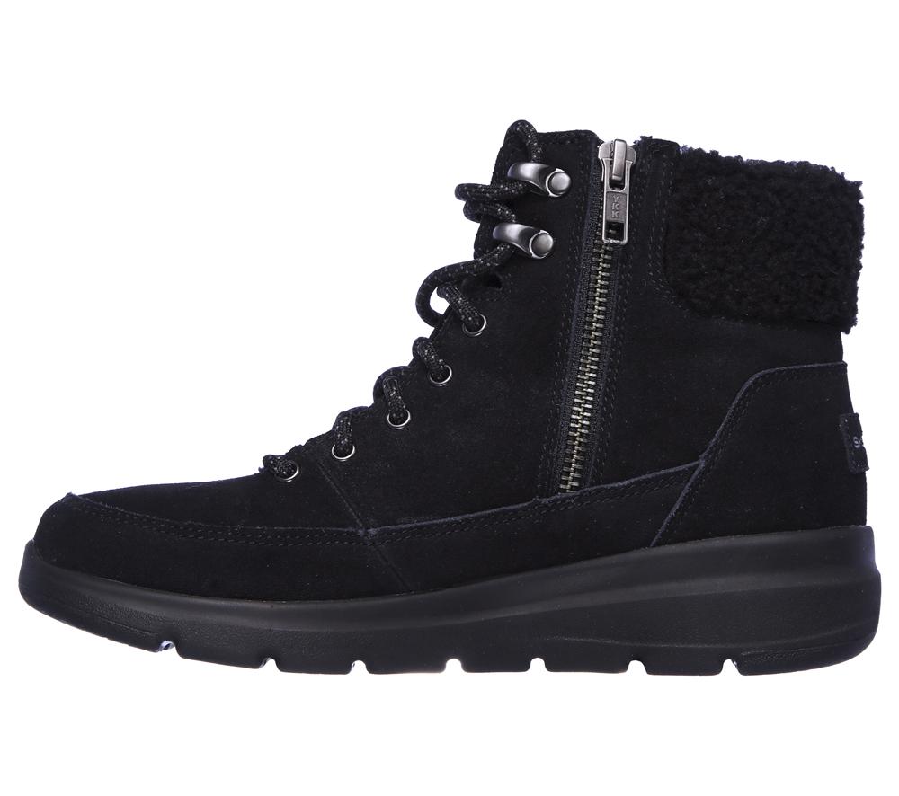 Women Skechers On-the-GO Glacial Ultra - Woodlands Boots Black  USA |  7640-WKXHM
