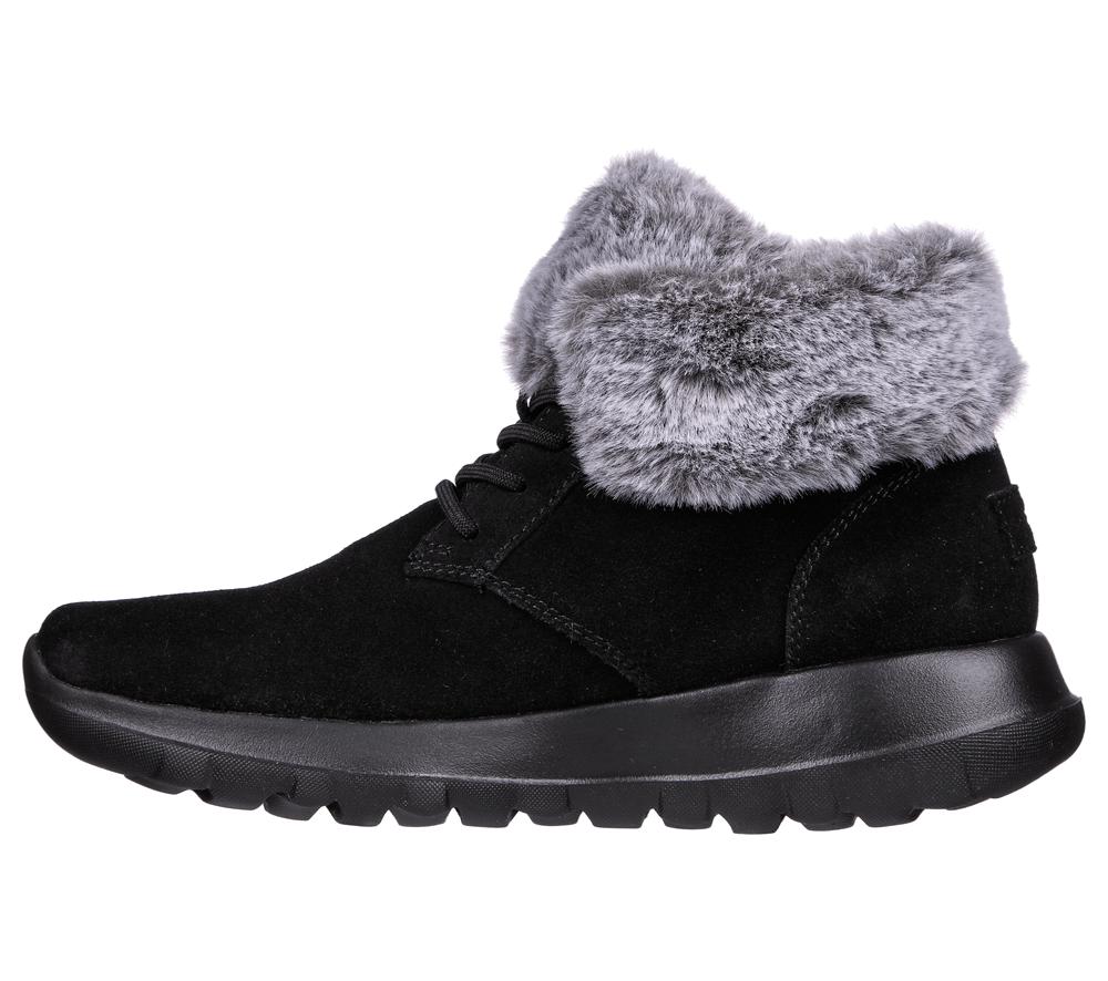 Women Skechers On-the-GO Joy - Plush Dreams Boots Black / Grey  USA |  9205-NHZTJ