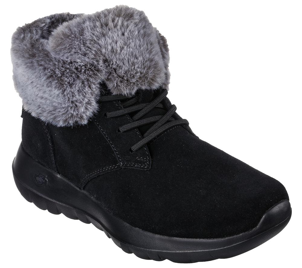 Women Skechers On-the-GO Joy - Plush Dreams Boots Black / Grey  USA |  9205-NHZTJ