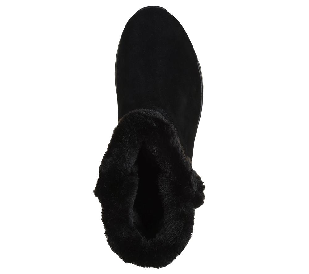 Women Skechers On-the-GO Stellar - Cozy Step Slip On Shoes Black  USA |  6827-LPYGR