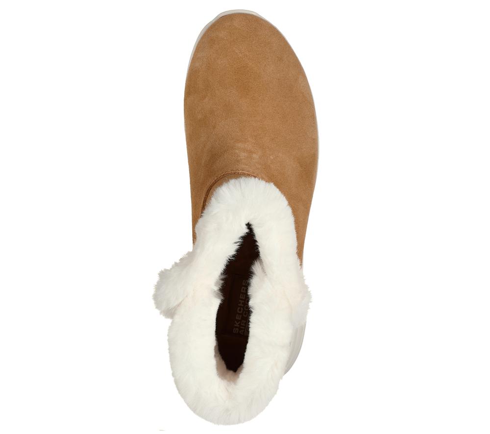 Women Skechers On-the-GO Stellar - Cozy Step Boots Chestnut Brown  USA |  7204-RDOVK