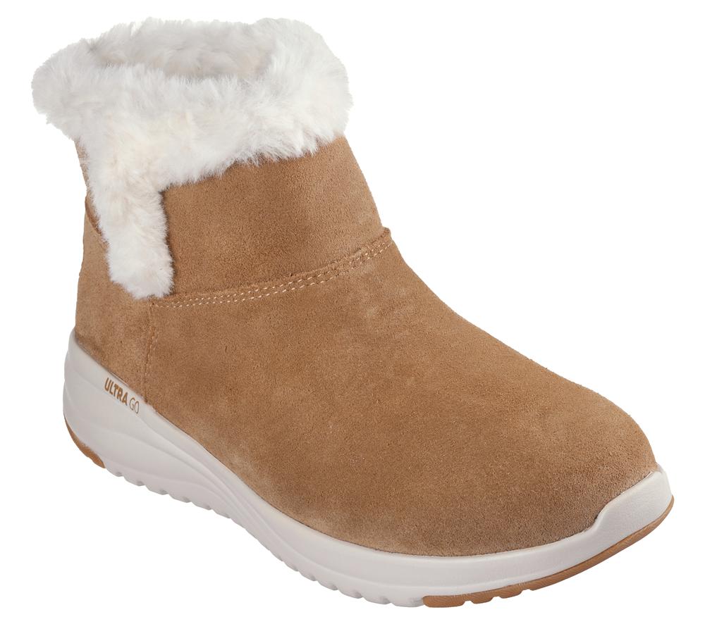 Women Skechers On-the-GO Stellar - Cozy Step Boots Chestnut Brown  USA |  7204-RDOVK