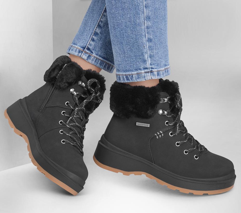 Women Skechers Park City Boots Black  USA |  4863-GWUDO