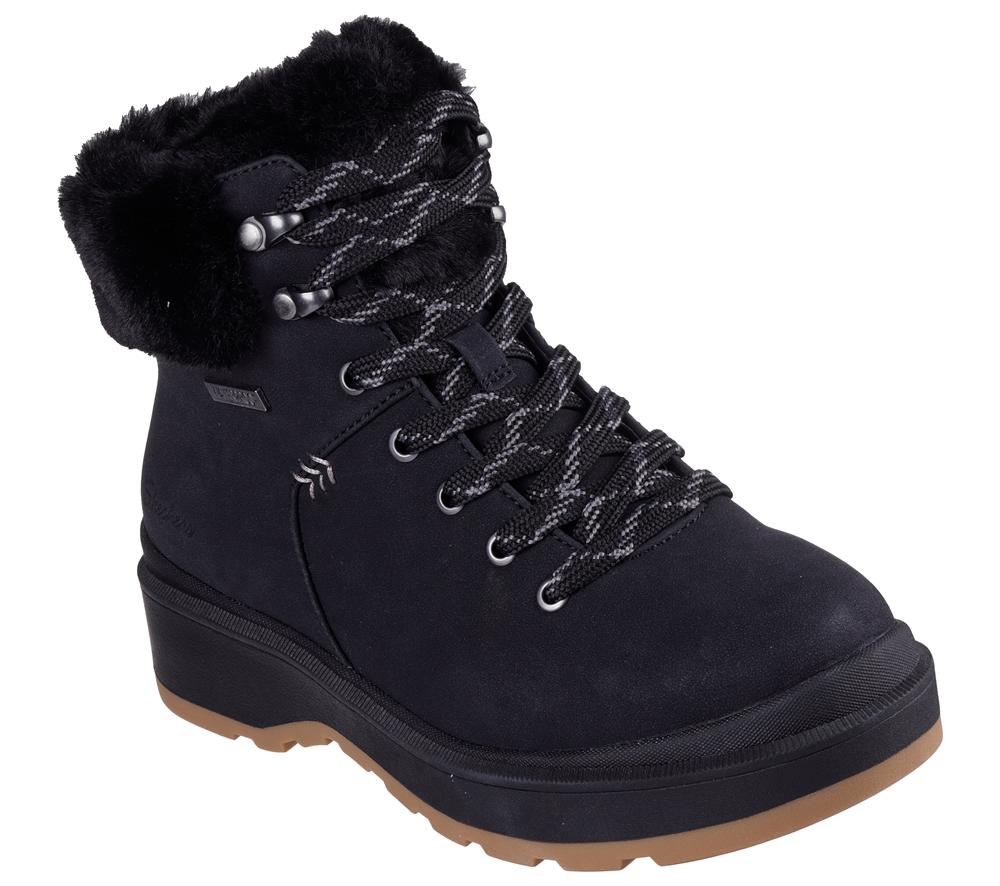 Women Skechers Park City Boots Black  USA |  4863-GWUDO