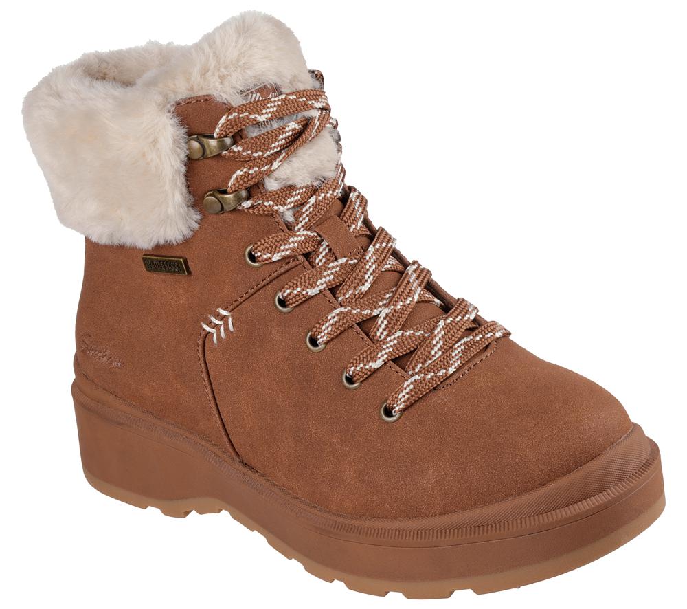 Women Skechers Park City Wedges Chestnut Brown  USA |  3081-SOKCH