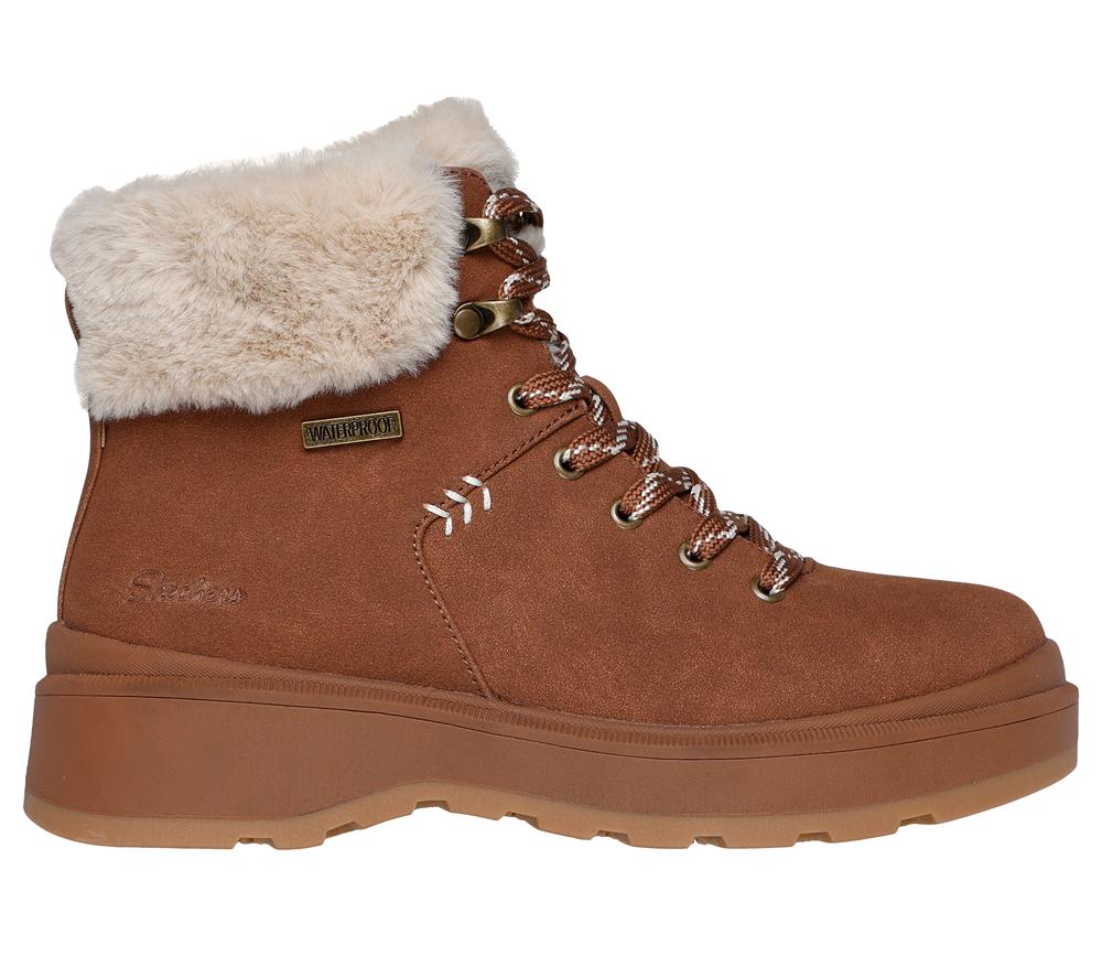 Women Skechers Park City Wedges Chestnut Brown  USA |  3081-SOKCH