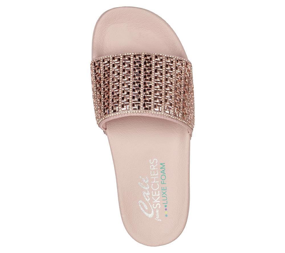 Women Skechers Pop Ups - New Spark Sandals Rosegold  USA |  7635-LMEPB