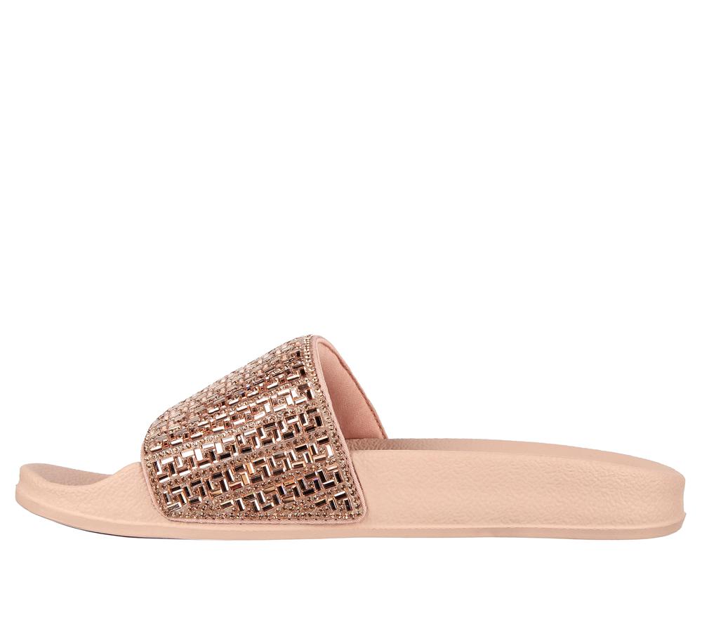 Women Skechers Pop Ups - New Spark Sandals Rosegold  USA |  7635-LMEPB