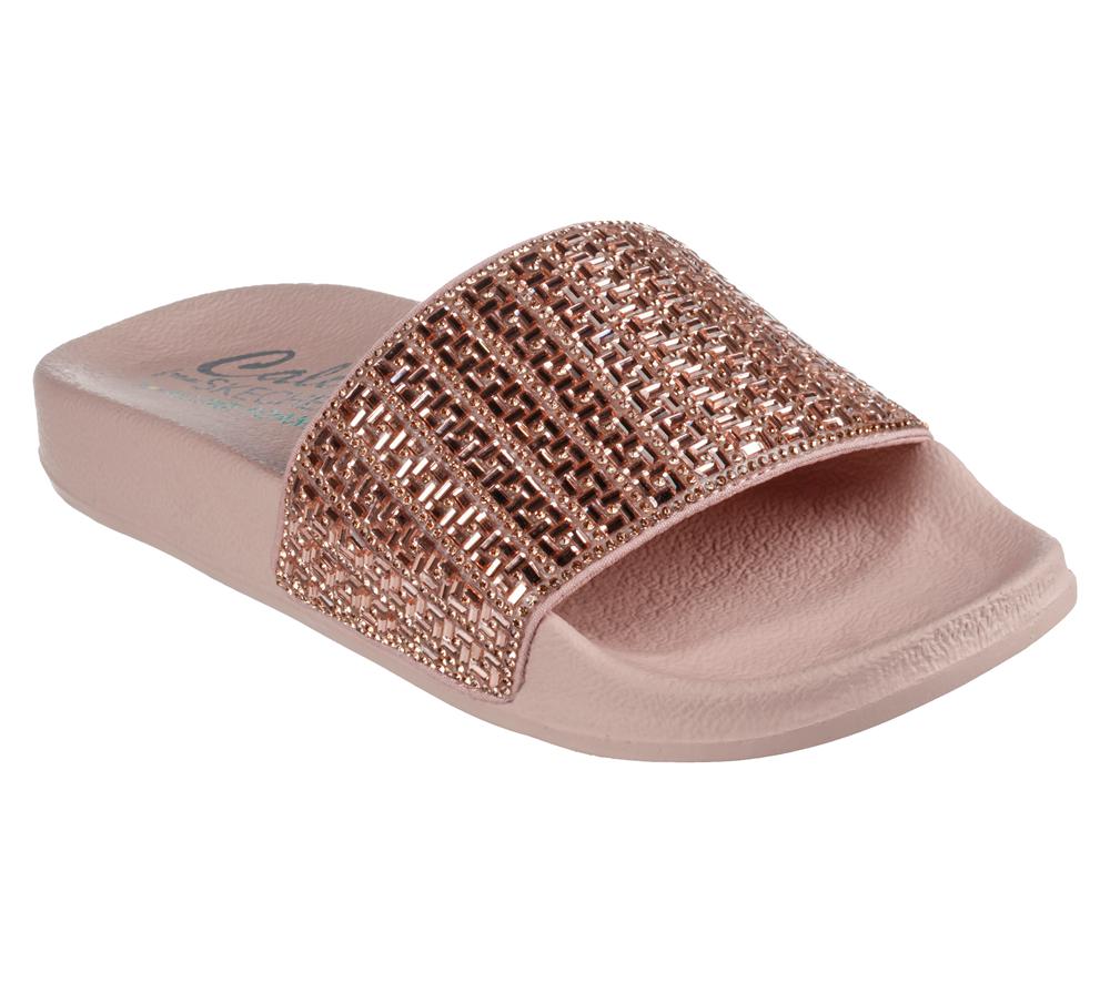 Women Skechers Pop Ups - New Spark Sandals Rosegold  USA |  7635-LMEPB