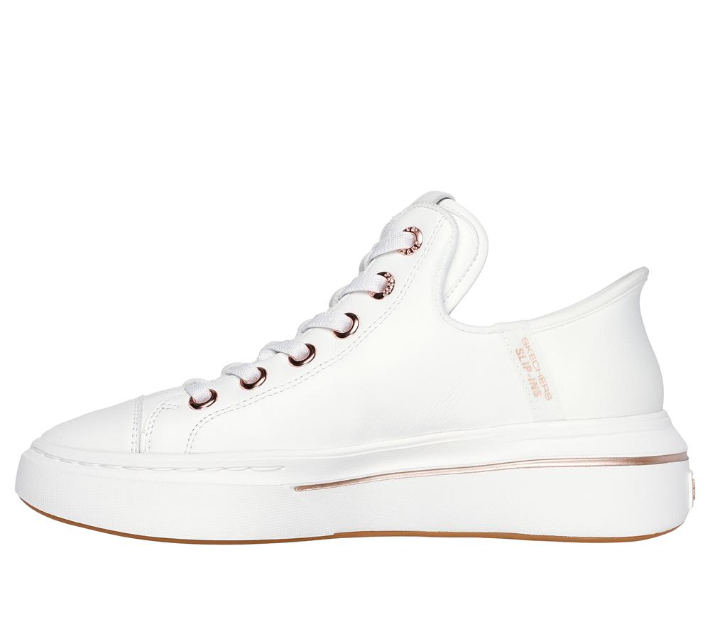 Women Skechers Premium Leather Slip-ins Snoop One - OG Sneakers White  USA |  2178-OGIMX