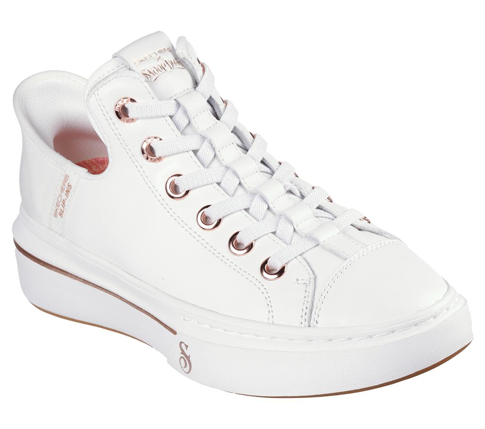 Women Skechers Premium Leather Slip-ins Snoop One - OG Sneakers White  USA |  2178-OGIMX