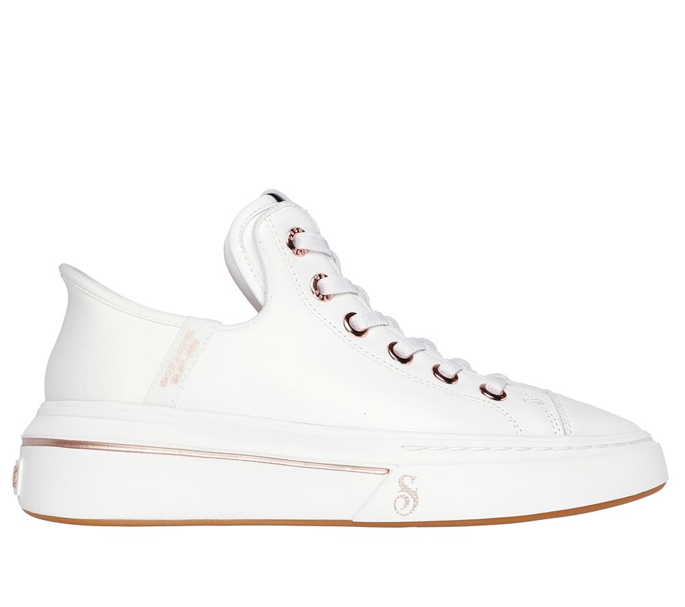 Women Skechers Premium Leather Slip-ins Snoop One - OG Sneakers White  USA |  2178-OGIMX