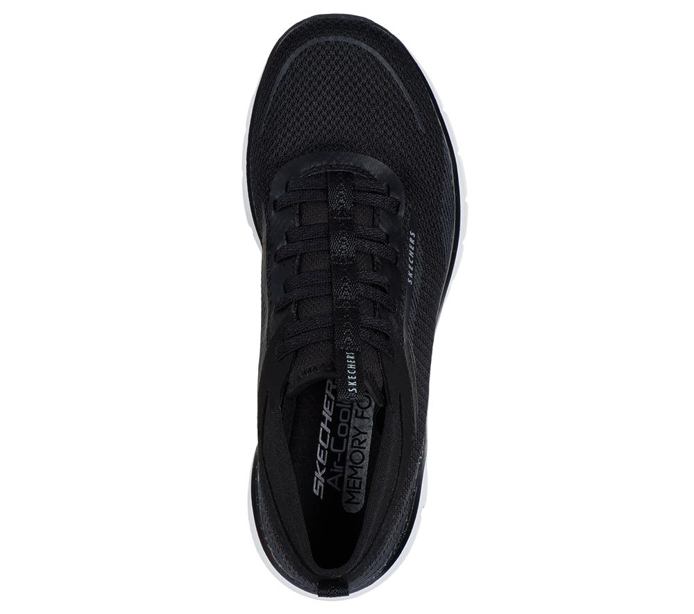 Women Skechers Pure Flex - Shift Slip On Shoes Black / White  USA |  0184-BUZRD