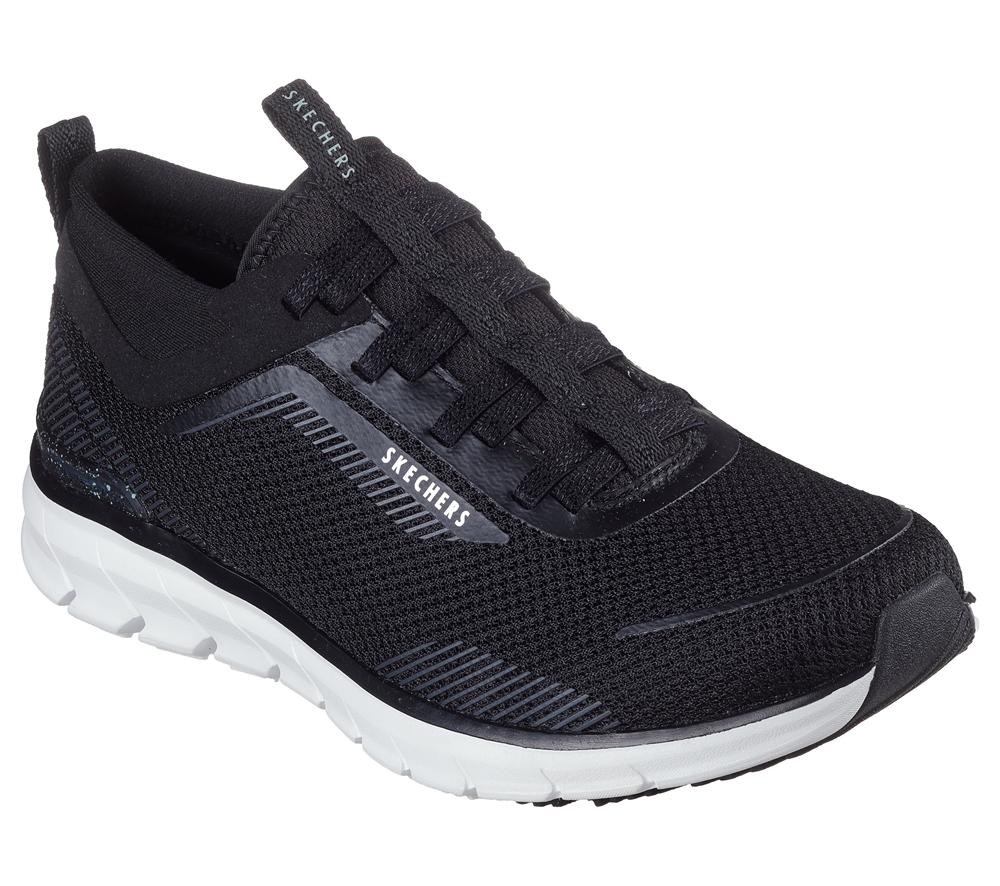 Women Skechers Pure Flex - Shift Slip On Shoes Black / White  USA |  0184-BUZRD