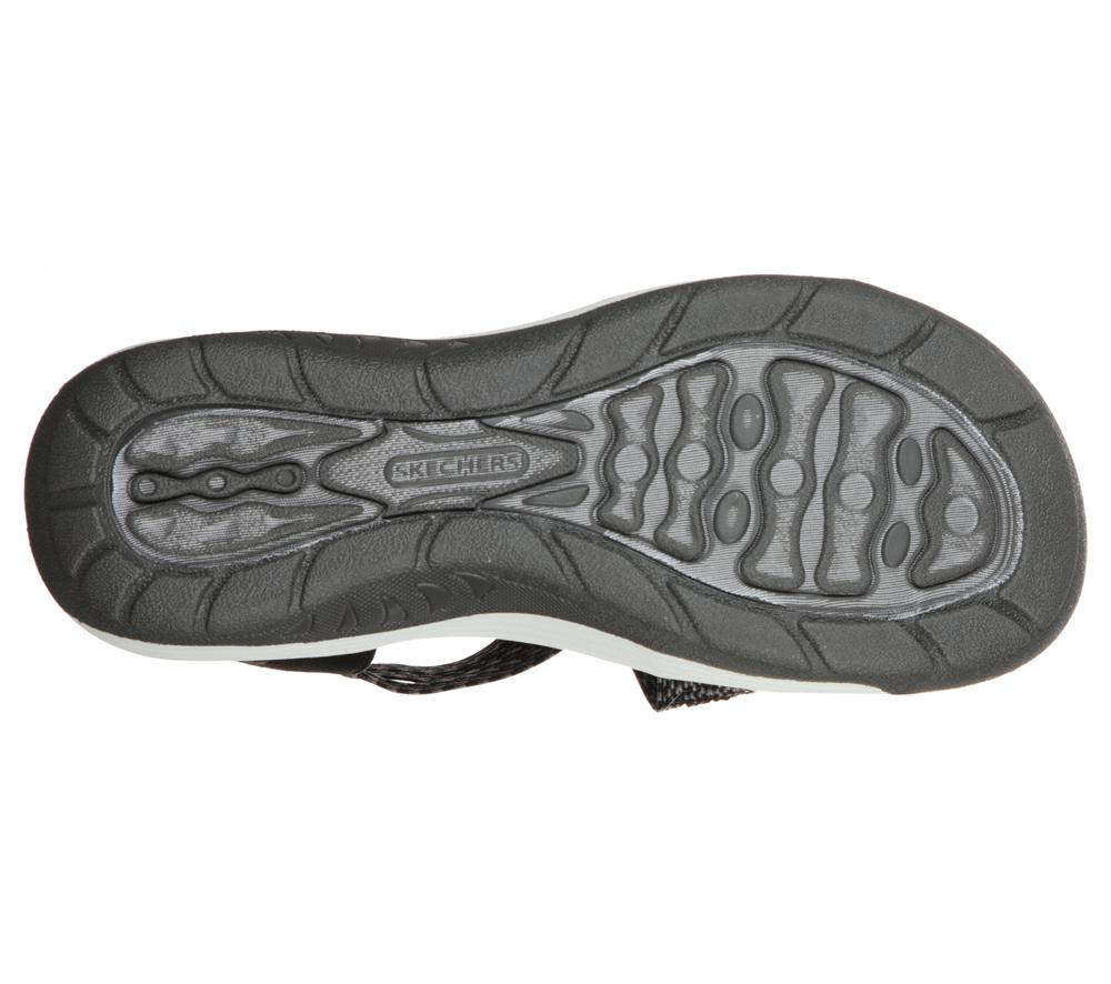 Women Skechers Reggae Cup - Oh, Snap! Sandals Black  USA |  7943-GXDNL