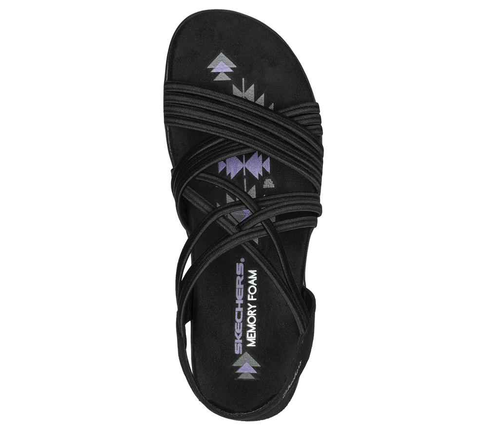 Women Skechers Reggae Slim - Sunnyside Sandals Black  USA |  8642-MYXGV