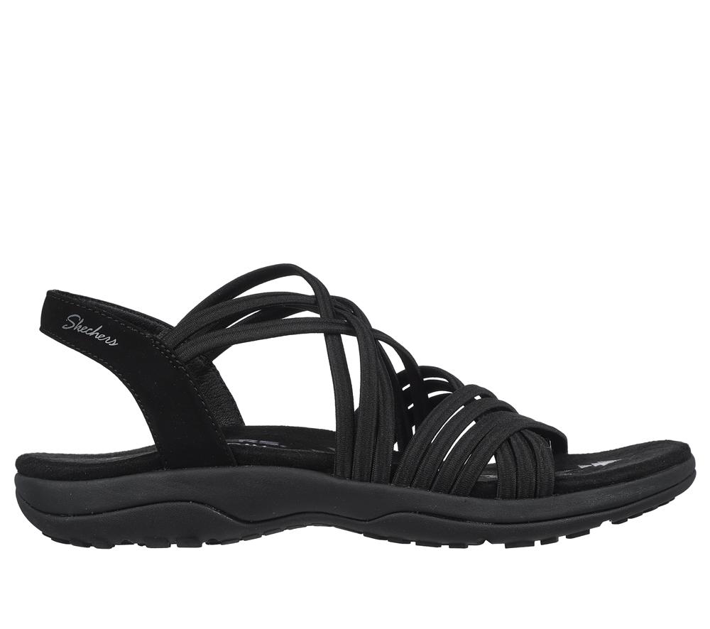 Women Skechers Reggae Slim - Sunnyside Sandals Black  USA |  8642-MYXGV