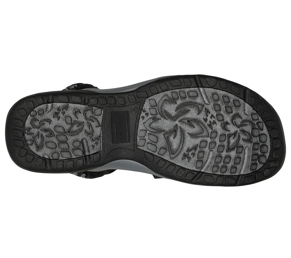 Women Skechers Reggae Slim - Vacay Sandals Black  USA |  7621-ELYAK