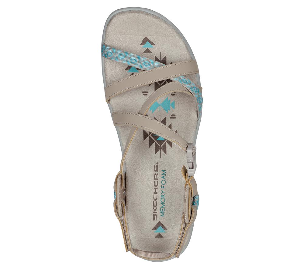 Women Skechers Reggae Slim - Vacay Sandals Taupe Brown  USA |  5602-DRCQG