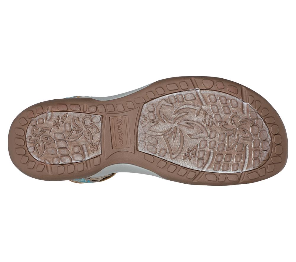 Women Skechers Reggae Slim - Vacay Sandals Taupe Brown  USA |  5602-DRCQG