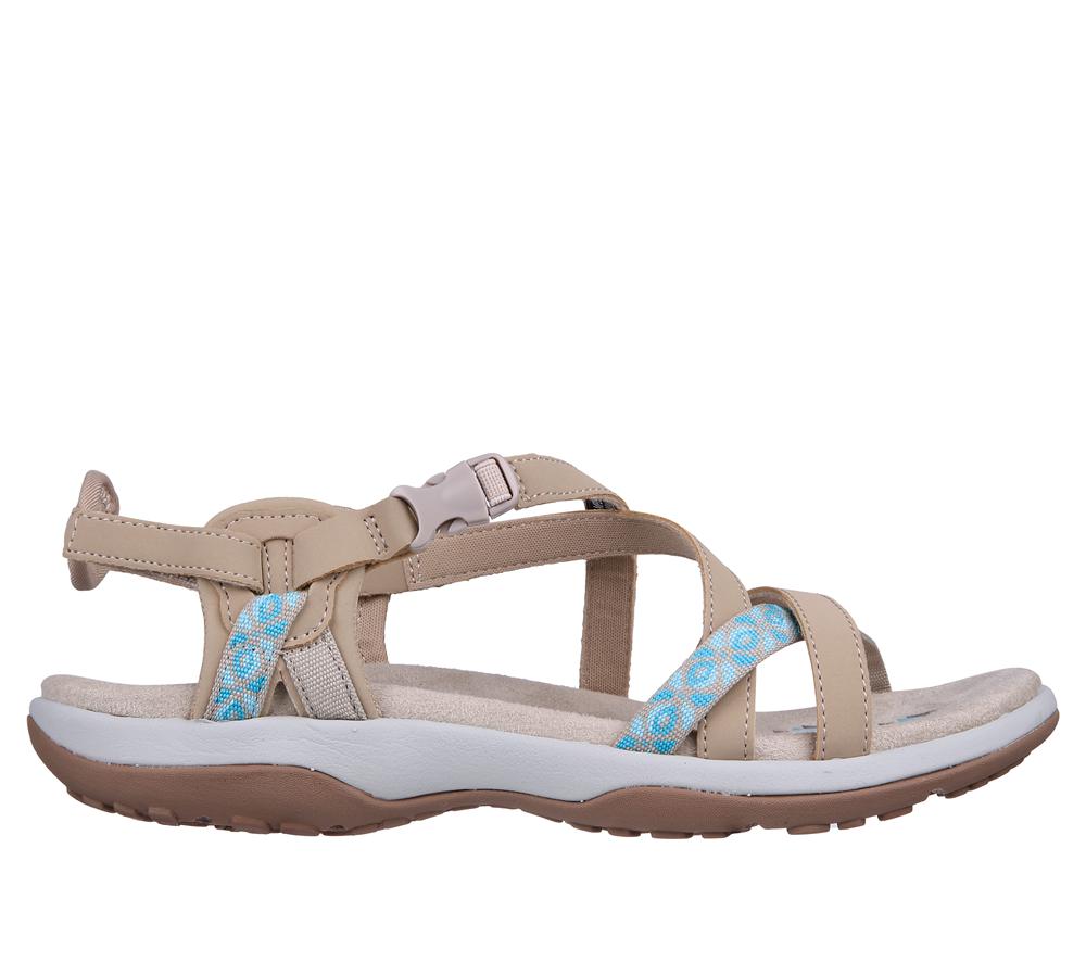 Women Skechers Reggae Slim - Vacay Sandals Taupe Brown  USA |  5602-DRCQG