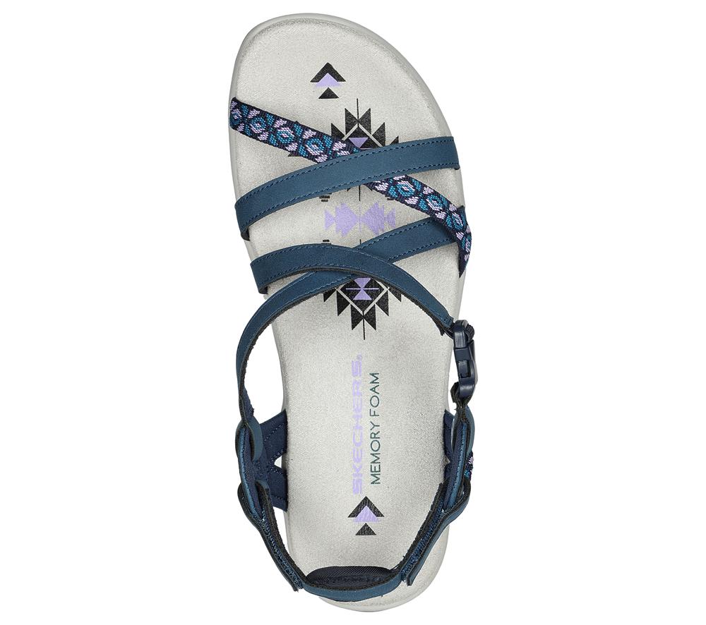 Women Skechers Reggae Slim - Vacay Sandals Navy  USA |  5763-BUQXG