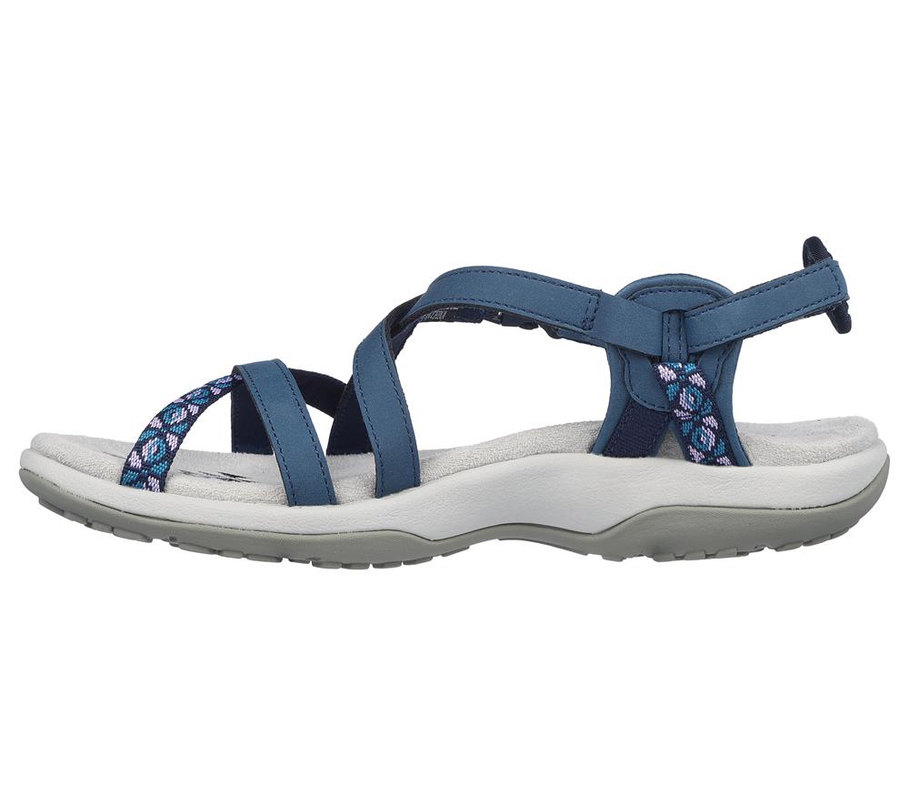 Women Skechers Reggae Slim - Vacay Sandals Navy  USA |  5763-BUQXG