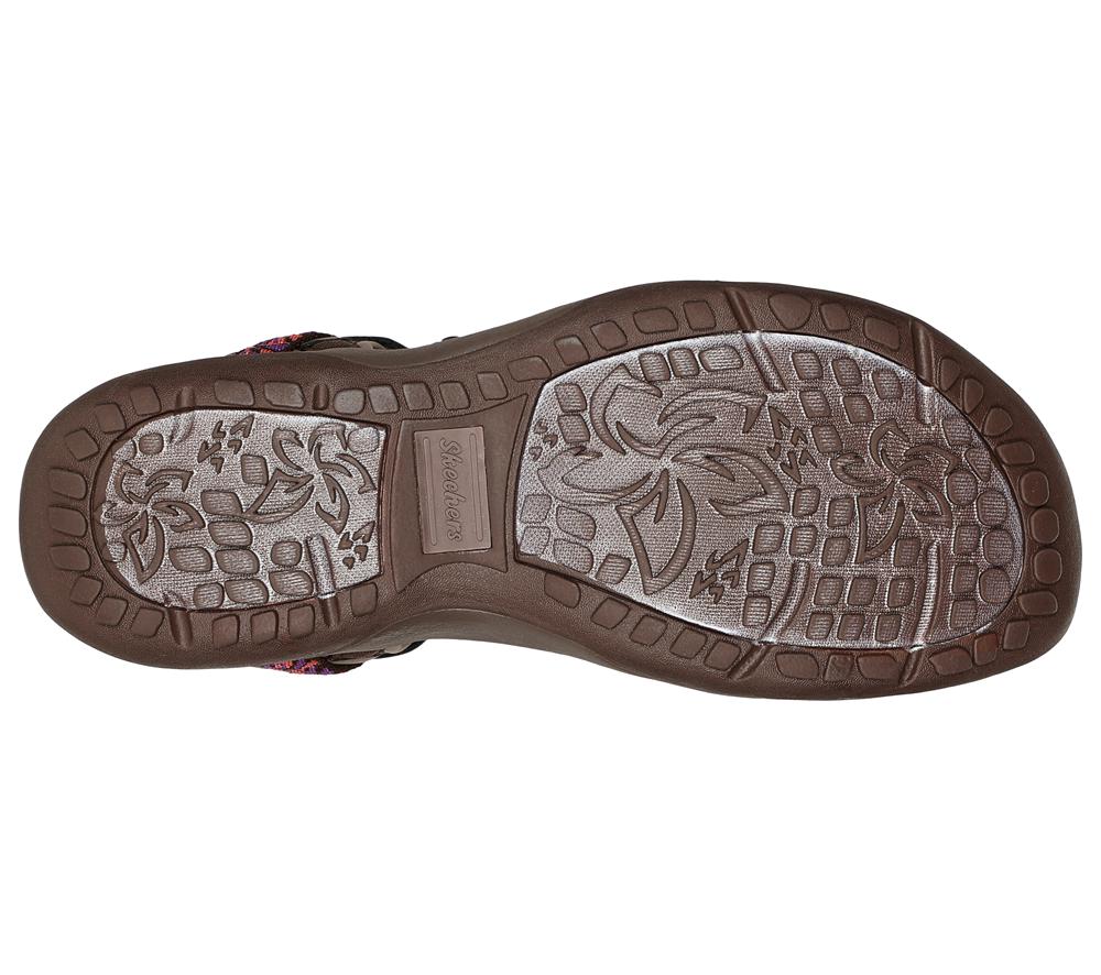 Women Skechers Reggae Slim - Vacay Sandals Chocolate Brown  USA |  0768-MYBAQ