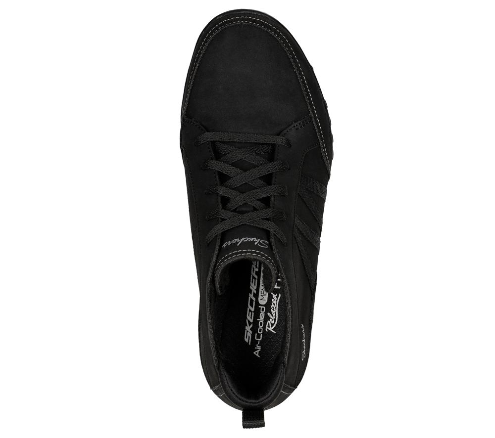 Women Skechers Relaxed Fit: Breathe-Easy - Friendly Ties Lace Up Shoes Black  USA |  1408-PVGCW