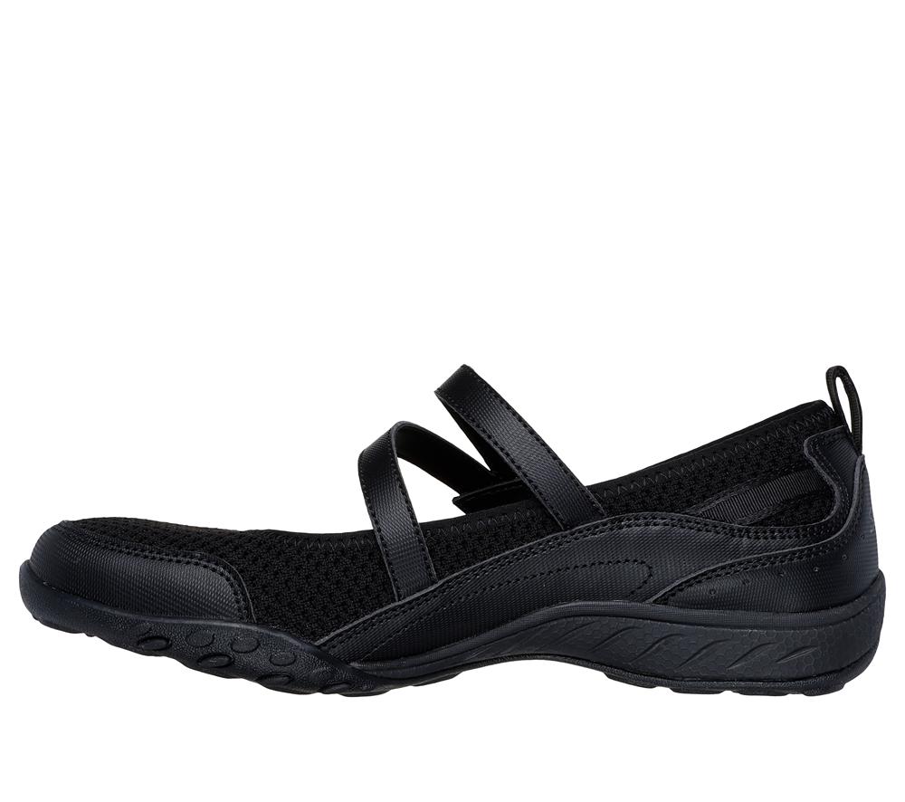 Women Skechers Relaxed Fit: Breathe-Easy - Keep Clean Flat Shoes Black  USA |  8625-WDTIR