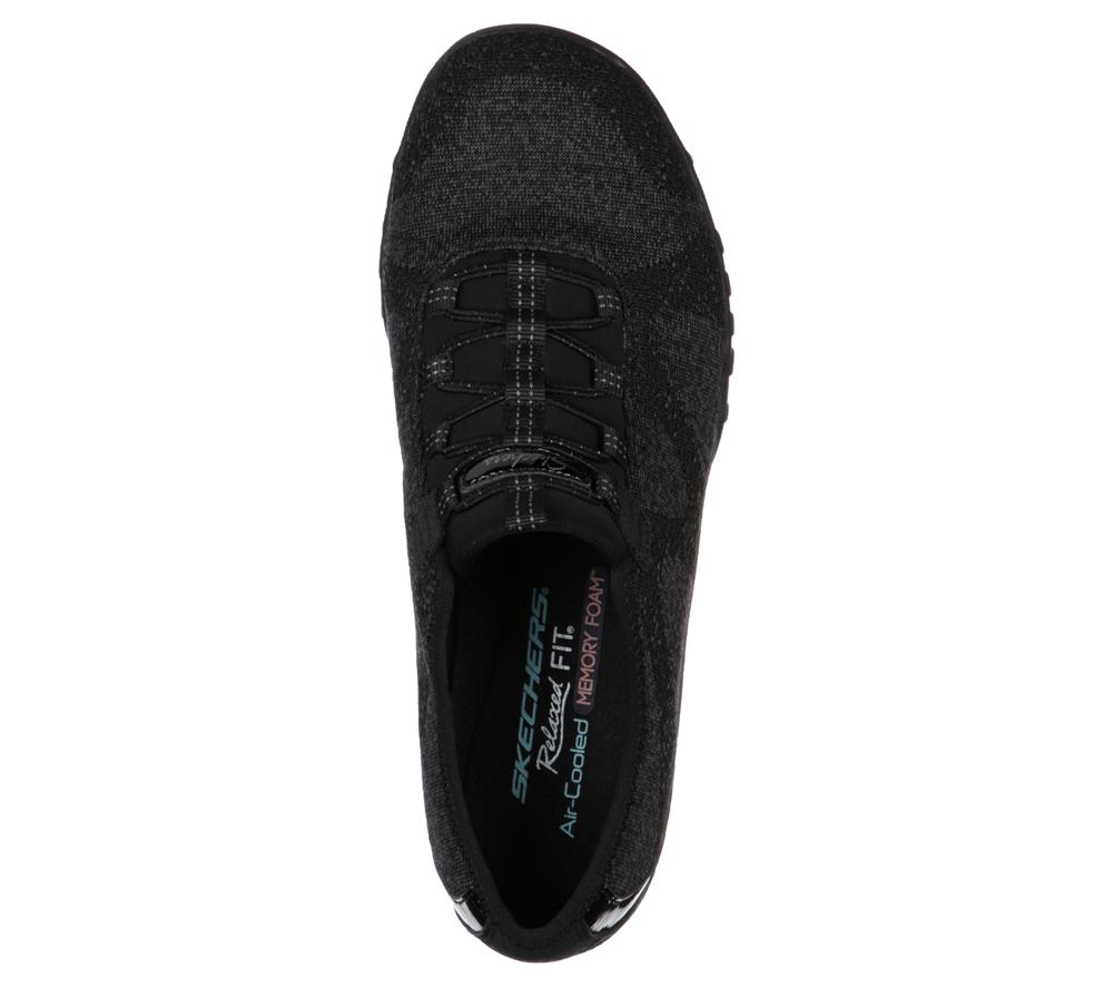 Women Skechers Relaxed Fit: Breathe-Easy - Opportuknity Flat Shoes Black  USA |  0127-OLMZI