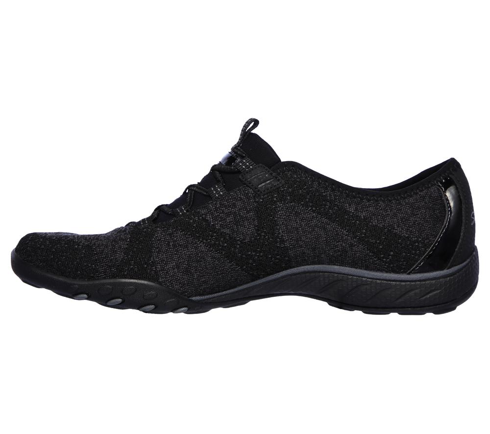 Women Skechers Relaxed Fit: Breathe-Easy - Opportuknity Flat Shoes Black  USA |  0127-OLMZI