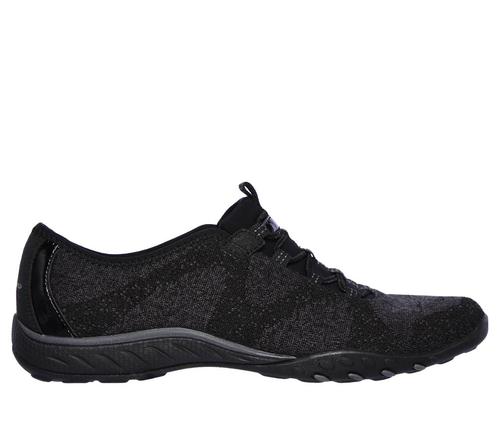 Women Skechers Relaxed Fit: Breathe-Easy - Opportuknity Flat Shoes Black  USA |  0127-OLMZI